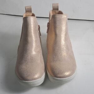 Stylish Toddler  Girl MIA Gold Ankle Boots Size 12